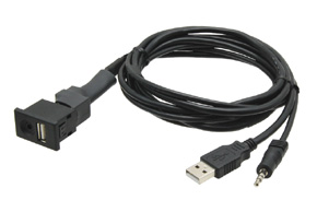 USB + JACK prepojovací konektor Mitsubishi Lancer / Outlander / ASX