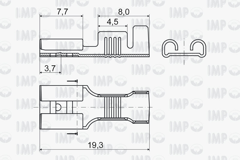 Konektor dutinka 6,3 mm - 5000 ks rolka