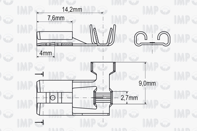 Konektor dutinka 6,3 mm boèná - 4000 ks rolka