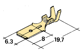 Konektor kolík 6,3 mm-mosadz