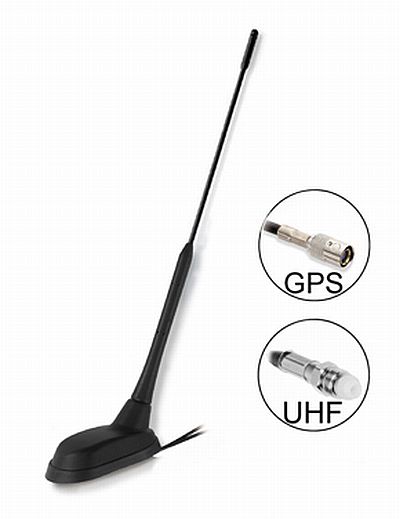 UHF+GPS strešná anténa 60°